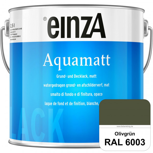 einzA Aquamatt (RAL 6003 Olivgrün) Wasserverdünnbare Vorstreichfarbe & matte Lackfarbe
