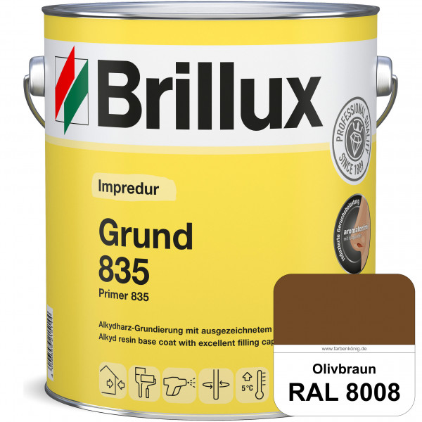 Impredur Grund 835 (RAL 8008 Olivbraun) Grundierung für Laub- und Nadelholz wie Fenstern, Türen etc.