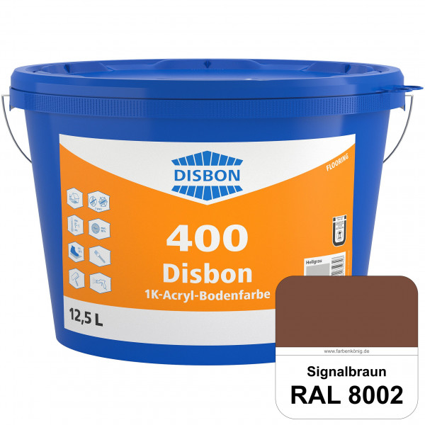 Disbon 400 1K-Acryl-Bodenfarbe (RAL 8002 Signalbraun) Dispersionsbeschichtung für mineralische Boden