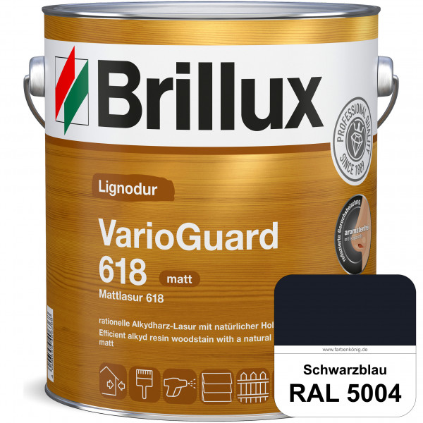 Mattlasur 618 (RAL 5004 Schwarzblau) matte & wetterbeständige Lasur (lösemittelhaltig) für Laub- und