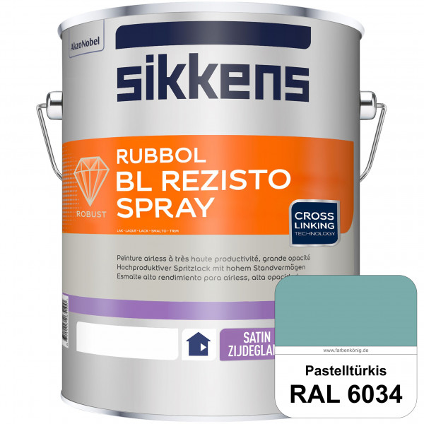 Rubbol BL Rezisto Spray (RAL 6034 Pastelltürkis) Hochwertiger, strapazierfähiger Airlesslack für (in