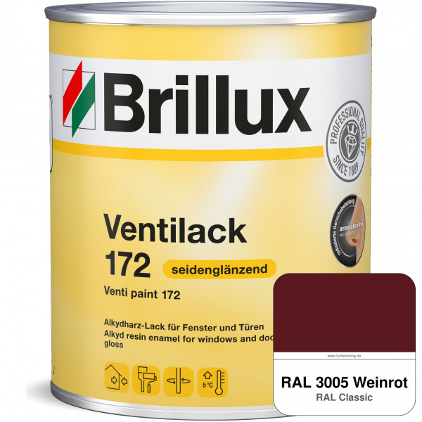 Ventilack Seidenglanz 172 (RAL 3005 Weinrot)