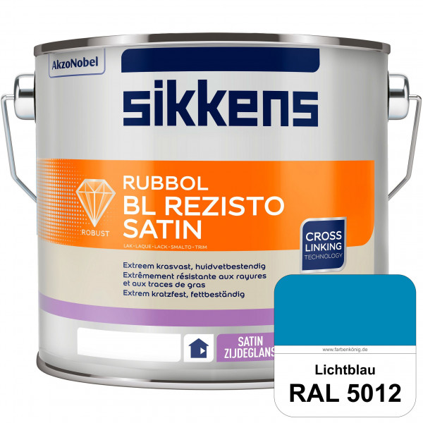 Rubbol BL Rezisto Satin (RAL 5012 Lichtblau) seidenglänzender und strapazierfähiger Lack (wasserbasi