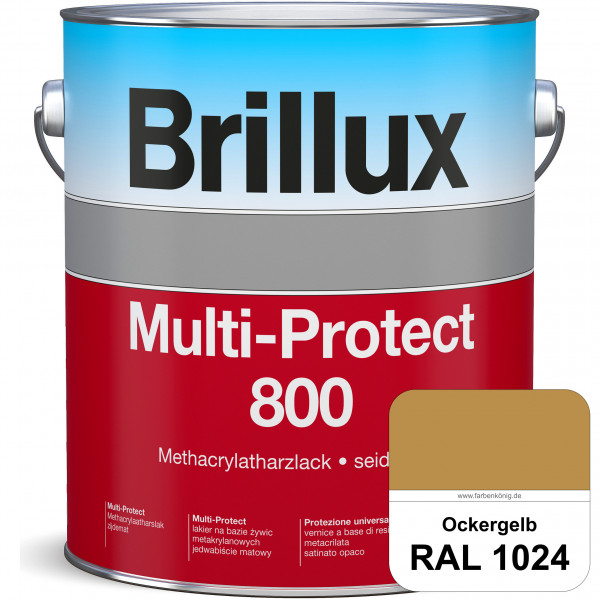 Multi-Protect 800 (RAL 1024 Ockergelb) seidenmatter, hoch wetterbeständiger Methacrylatharzlack, für