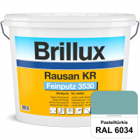 Rausan KR Feinputz 3530 (RAL 6034 Pastelltürkis) organisch gebundener & verarbeitungsfertiger Glattp