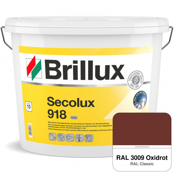 Secolux 918 TSR-Formel (RAL 3009 Oxidrot) für den Einsatz auf WDVS - ehemals Silicon-Fassadenfarbe 9