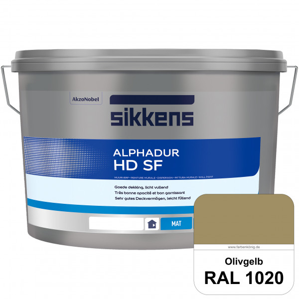 Alphadur HD SF (RAL 1020 Olivgelb) matte hochdeckende waschbeständige Innenwandfarbe