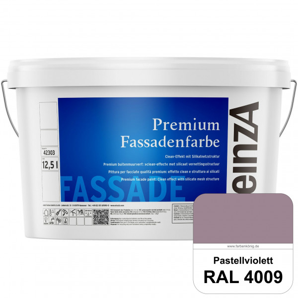einzA Premium Fassadenfarbe (RAL 4009 Pastellviolett) Hochwertige Fassadenfarbe mit Clean-Effekt