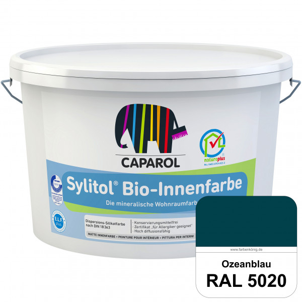 Sylitol® Bio-Innenfarbe (RAL 5020 Ozeanblau) Innenfarbe auf Silikatbasis  für Allergiker