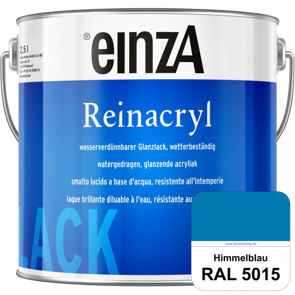 einzA Reinacryl (RAL 5015 Himmelblau) wetterbeständige glänzende Acryl-PU-Lackfarbe