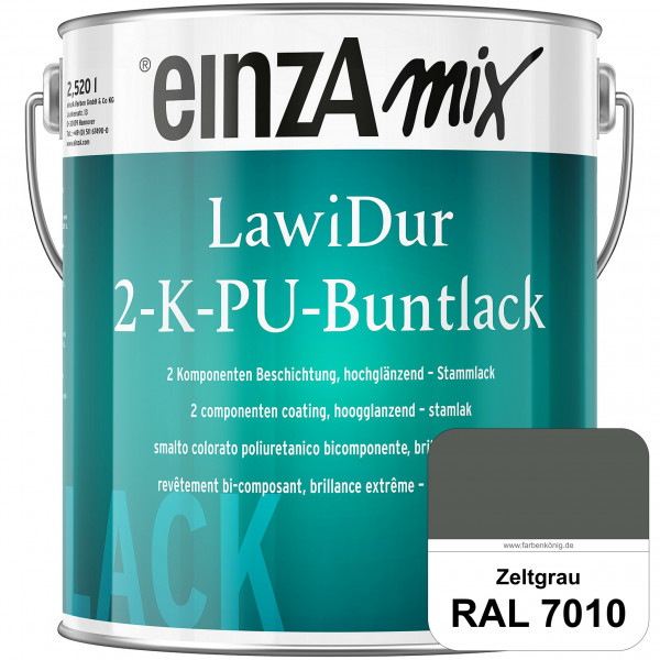 einzA LawiDur 2-K-PU-Buntlack - Hochglanz (RAL 7010 Zeltgrau)