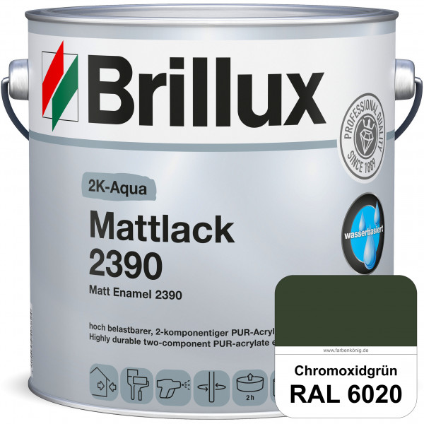 2K-Aqua Mattlack 2390 (RAL 6020 Chromoxidgrün) mechanisch und chemisch hoch belastbar für außen & in