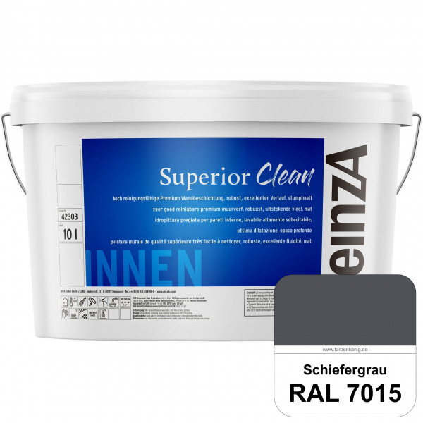 einzA Superior Clean (RAL 7015 Schiefergrau) Hoch reinigungsfähige, stumpfmatte Premium-Wandbeschich
