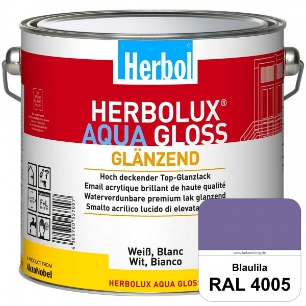 Herbolux Aqua Gloss (RAL 4005 Blaulila) Wasserverdünnbarer Top-Glanzlack (Innen)