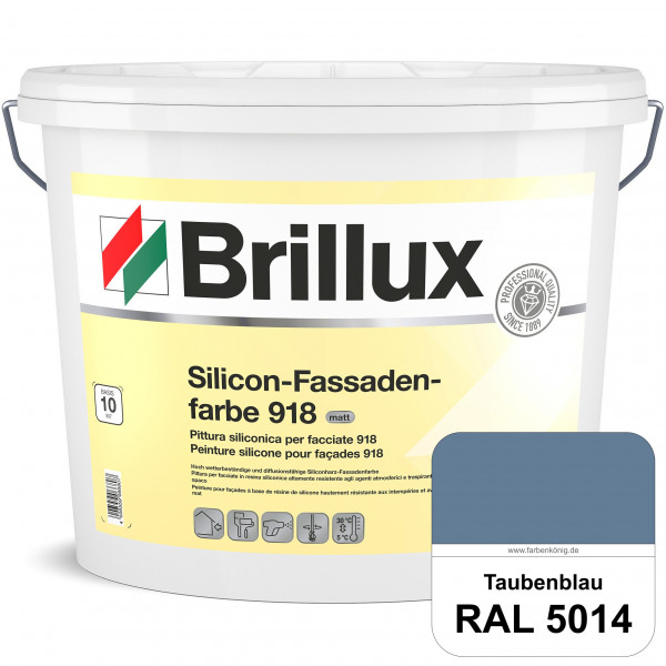 Silicon-Fassadenfarbe 918 (RAL 5014 Taubenblau) matt, hoch wetterbeständig und wasserabweisend