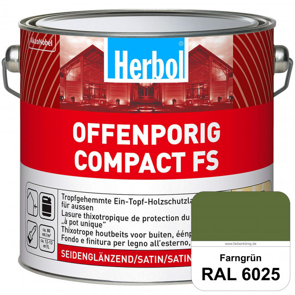 Offenporig Compact FS (RAL 6025 Farngrün) Rationelle & thixotrope Ein-Topf-Holzlasur (außen)
