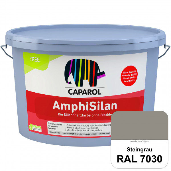 AmphiSilan FREE (RAL 7030 Steingrau) Mineralmatte Fassadenfarbe in spezieller Siliconharz-Bindemitte