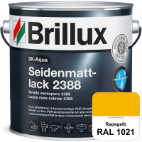 2K-Aqua Seidenmattlack 2388 (RAL 1021 Rapsgelb) mechanisch und chemisch hoch belastbar für außen & i