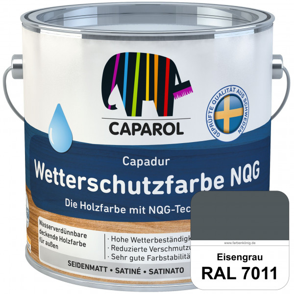 Capadur Wetterschutzfarbe NQG (RAL 7011 Eisengrau) Holzfarbe mit NQG-Technologie wasserbasiert für a