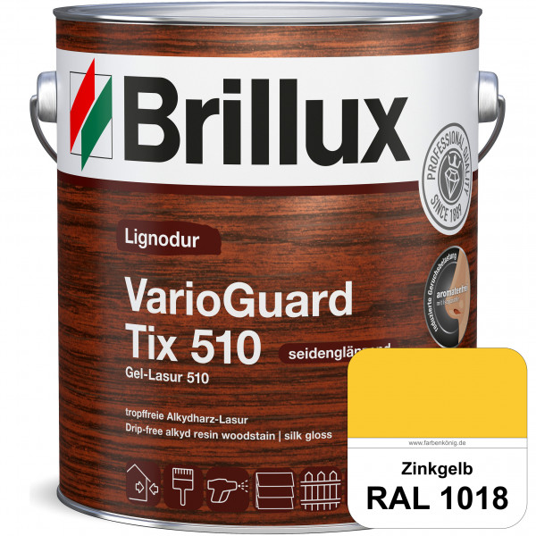 Lignodur VarioGuard Tix 510 (Gel-Lasur 510) RAL 1018 Zinkgelb