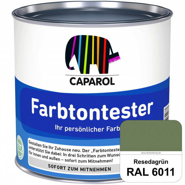 Farbtontester (RAL 6011 Resedagrün) Individuell abgetönte Dispersionsfarbe zum Anlegen von Farbtonmu