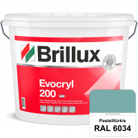 Evocryl 200 (RAL 6034 Pastelltürkis) Verschmutzungsunempfindliche 100% Reinacrylat Fassadenfarbe