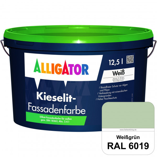 Kieselit-Fassadenfarbe (RAL 6019 Weißgrün)