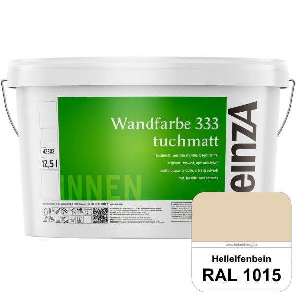 einzA Wandfarbe 333 tuchmatt (RAL 1015 Hellelfenbein) Hochdeckende, waschbeständige Wandfarbe