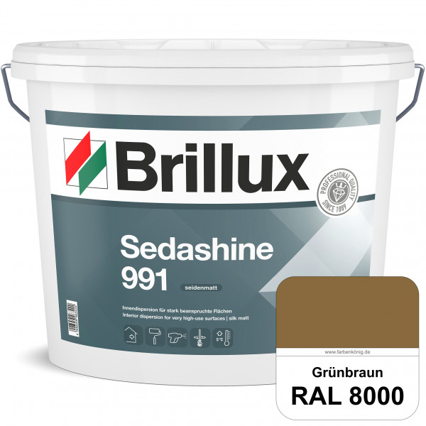 Sedashine 991 (RAL 8000 Grünbraun) Seidenmatte Innendispersion für hoch strapazierfähige & gut reini