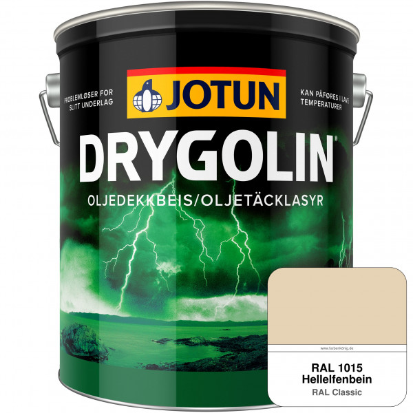 DRYGOLIN Oljedekkbeis - Deckende & wetterbeständige Öllasur für Außen (RAL 1015 Hellelfenbein)
