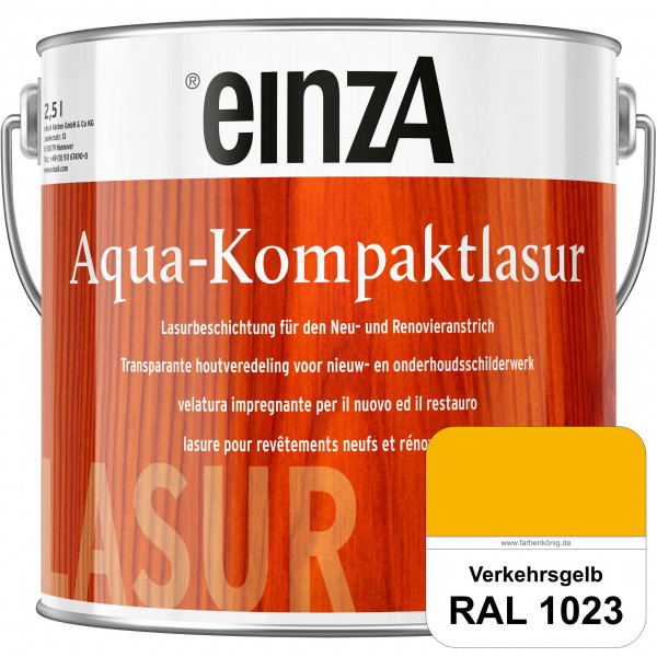 einzA Aqua-Kompaktlasur (RAL 1023 Verkehrsgelb) wasserverdünnbare & feuchtigkeitsregulierende Lasurb