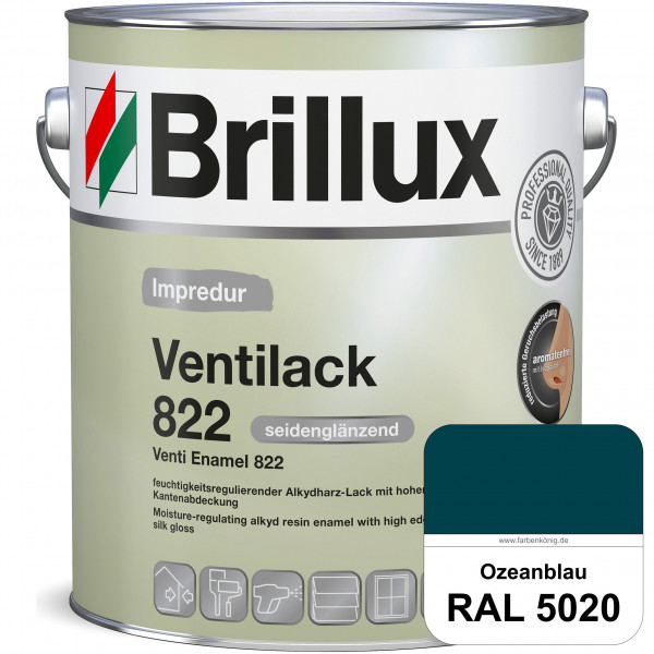 Impredur Ventilack 822 (RAL 5020 Ozeanblau) Seidenglanzlack (lösemittelhaltig) Fenster & Türen innen