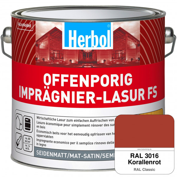 Offenporig Imprägnier-Lasur FS (RAL 3016 Korallenrot)