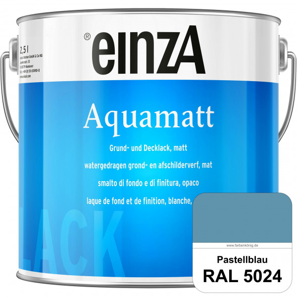 einzA Aquamatt (RAL 5024 Pastellblau) Wasserverdünnbare Vorstreichfarbe & matte Lackfarbe