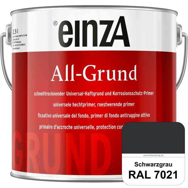einzA All-Grund (RAL 7021 Schwarzgrau) Schnelltrocknender Haftgrund & Korrosionsschutz-Primer