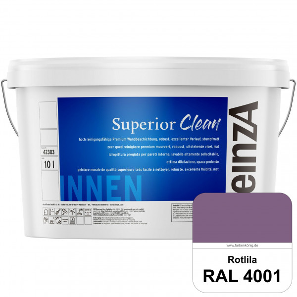 einzA Superior Clean (RAL 4001 Rotlila) Hoch reinigungsfähige, stumpfmatte Premium-Wandbeschichtung