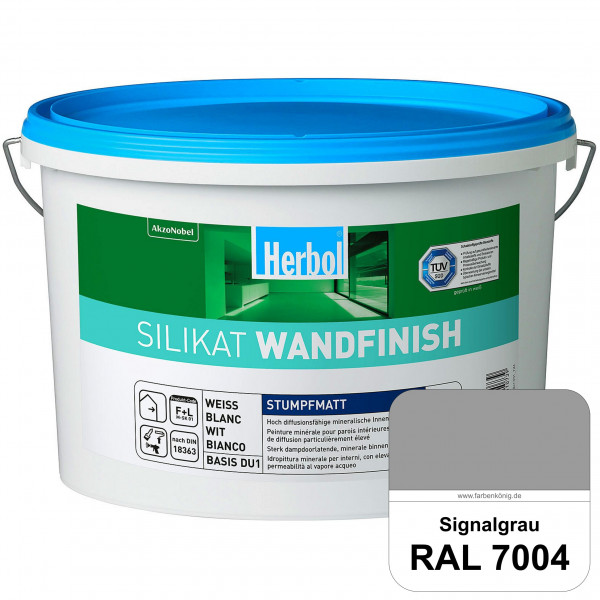 Silikat WandFinish (RAL 7004 Signalgrau) mineralische Wandfarbe für ein gesundes Wohnklima