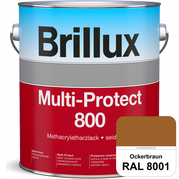 Multi-Protect 800 (RAL 8001 Ockerbraun) seidenmatter, hoch wetterbeständiger Methacrylatharzlack, fü