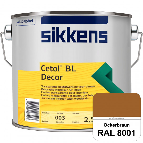 Cetol BL Decor (RAL 8001 Ockerbraun) wasserbasierte & seidenglänzende Dünnschichtlasur für innen