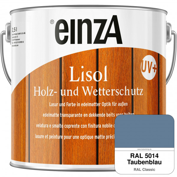 einzA Lisol Holz- und Wetterschutz Lasur und Farbe (RAL 5014 Taubenblau)