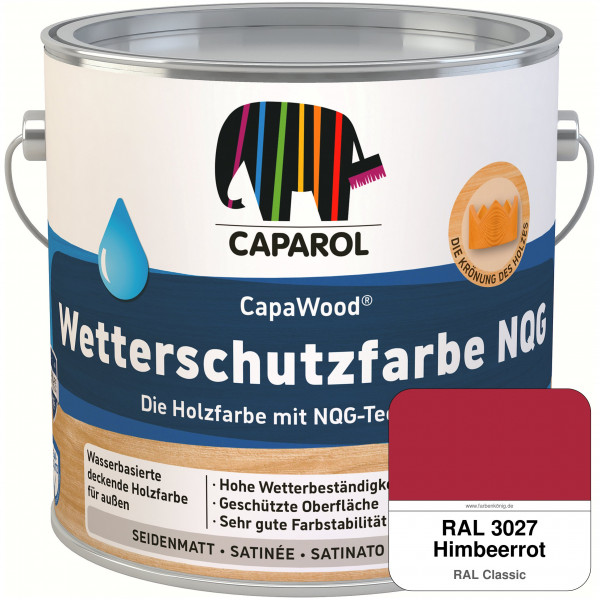 CapaWood® Wetterschutzfarbe NQG (RAL 3027 Himbeerrot) - ersetzt Capadur Wetterschutzfarbe NQG