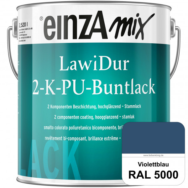 einzA LawiDur 2-K-PU-Buntlack - Hochglanz (RAL 5000 Violettblau)