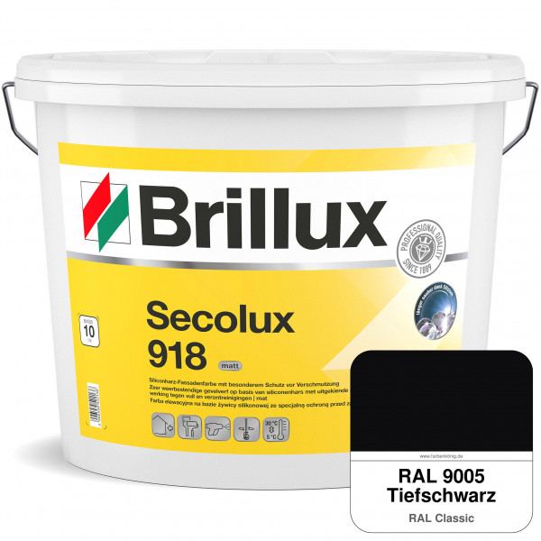 Secolux 918 TSR-Formel (RAL 9005 Tiefschwarz) für den Einsatz auf WDVS - ehemals Silicon-Fassadenfar