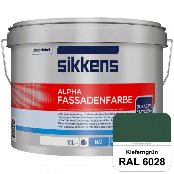 Alpha Fassadenfarbe (RAL 6028 Kieferngrün)