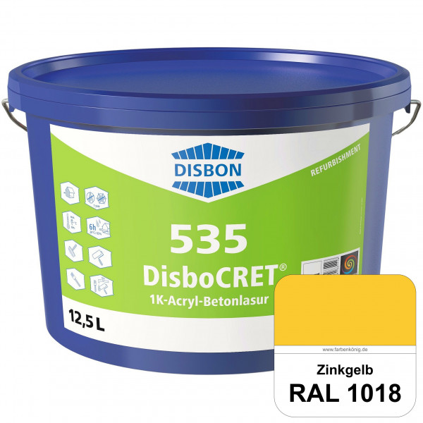 DisboCRET 535 1K-Acryl-Betonlasur (RAL 1018 Zinkgelb) Schutzbeschichtung für Beton im Außenbereich -