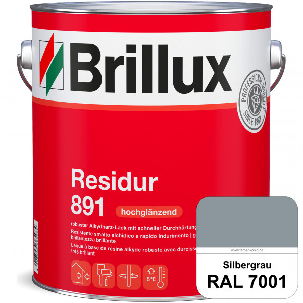 Residur 891 (RAL 7001 Silbergrau) widerstandsfähige, schnell trocknender Lack für grundierte Metallb