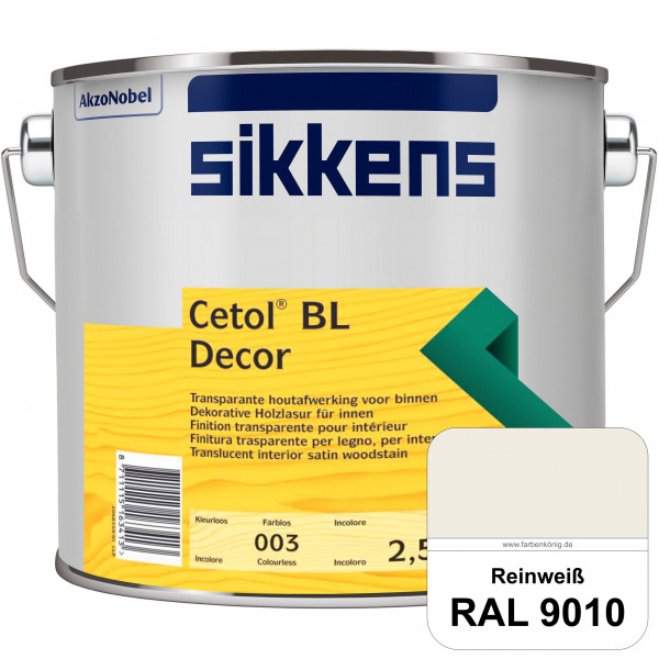 Cetol BL Decor (RAL 9010 Reinweiß) wasserbasierte & seidenglänzende Dünnschichtlasur für innen