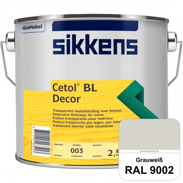 Cetol BL Decor (RAL 9002 Grauweiß) wasserbasierte & seidenglänzende Dünnschichtlasur für innen