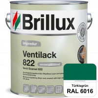 Impredur Ventilack 822 (RAL 6016 Türkisgrün) Seidenglanzlack (lösemittelhaltig) Fenster & Türen inne
