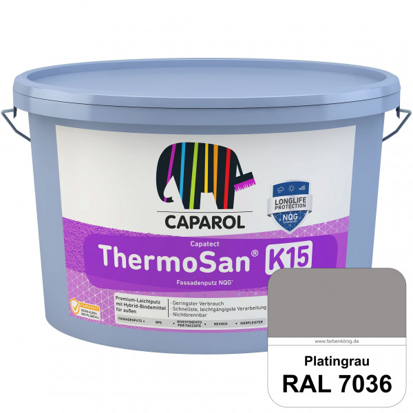 Capatect ThermoSan® Fassadenputz NQG® (K 15) (RAL 7036 Platingrau) Kratzputz-Struktur in Körnung 1,5